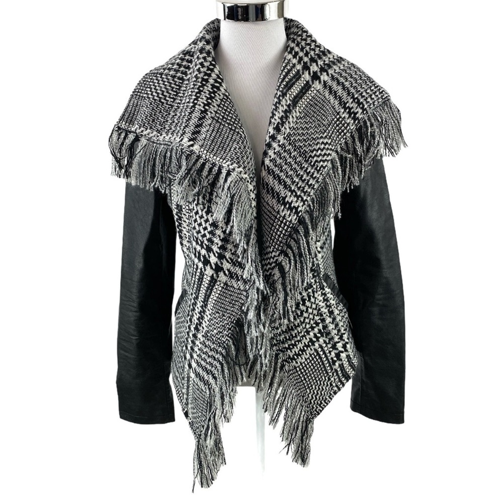 Guess Wool Blend Faux Leather MOTO Jacket - Picture 2 of 7